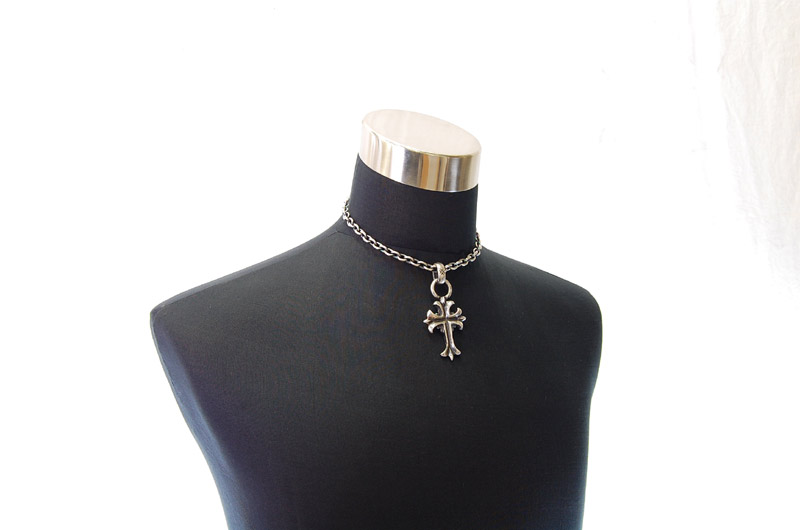 2inc Gothic Cross With H.W.O Pendant[P-96] / Half Chain Necklace[N-65] (43cm)