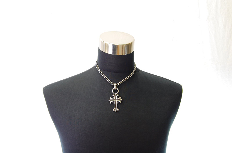 2inc Gothic Cross With H.W.O Pendant[P-96] / Half Chain Necklace[N-65] (45cm)