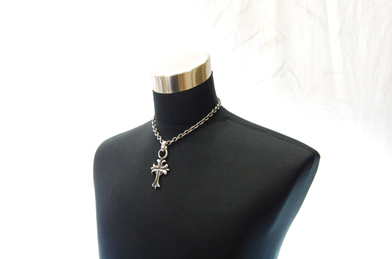 2inc Gothic Cross With H.W.O Pendant[P-96] / Half Chain Necklace[N-65] (45cm)