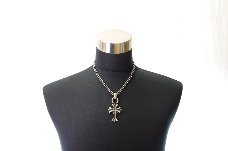 2inc Gothic Cross With H.W.O Pendant[P-96] / Half Chain Necklace[N-65] (50cm)