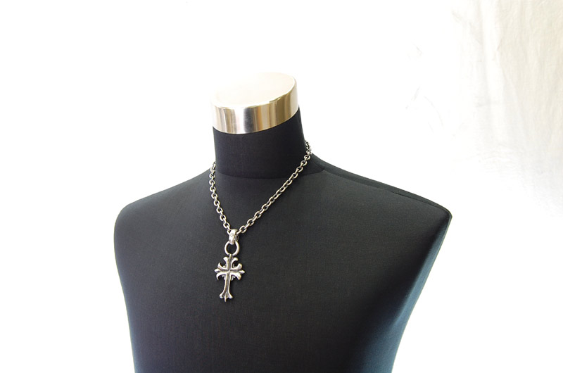 2inc Gothic Cross With H.W.O Pendant[P-96] / Half Chain Necklace[N-65] (50cm)
