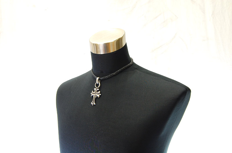 2inc Gothic Cross With H.W.O Pendant[P-96] / lethrter Necklace (44cm)