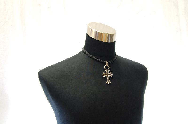 2inc Gothic Cross With H.W.O Pendant[P-96] / lethrter Necklace (44cm)