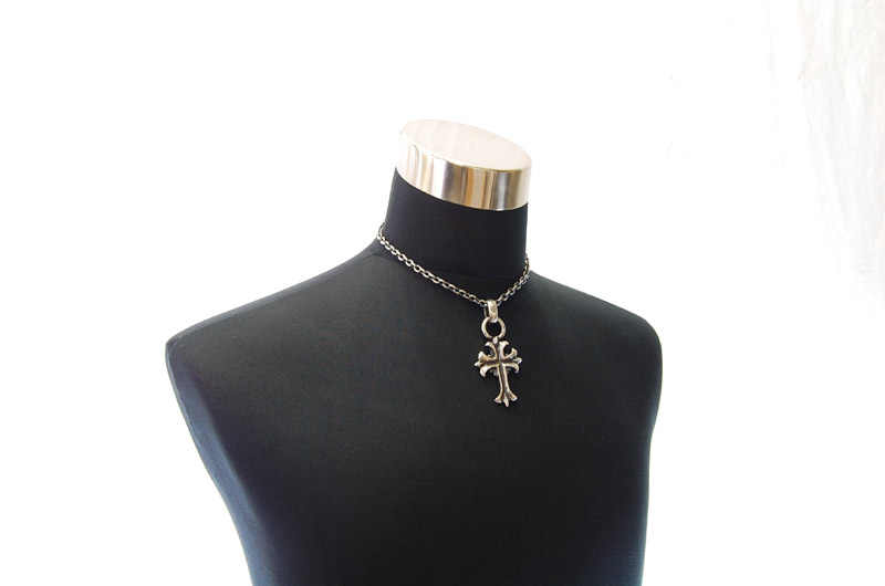 2inc Gothic Cross With H.W.O Pendant[P-96] / Quarter Chain Necklace[N-66] (43cm)