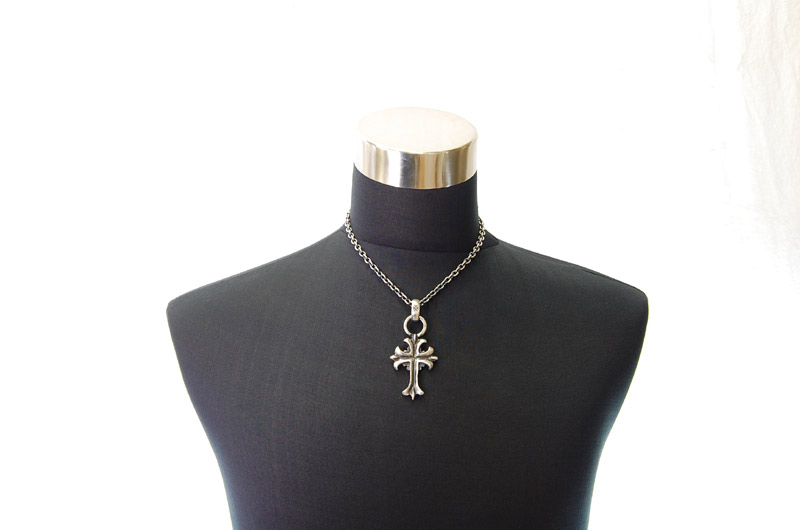 2inc Gothic Cross With H.W.O Pendant[P-96] / Quarter Chain Necklace[N-66] (45cm)