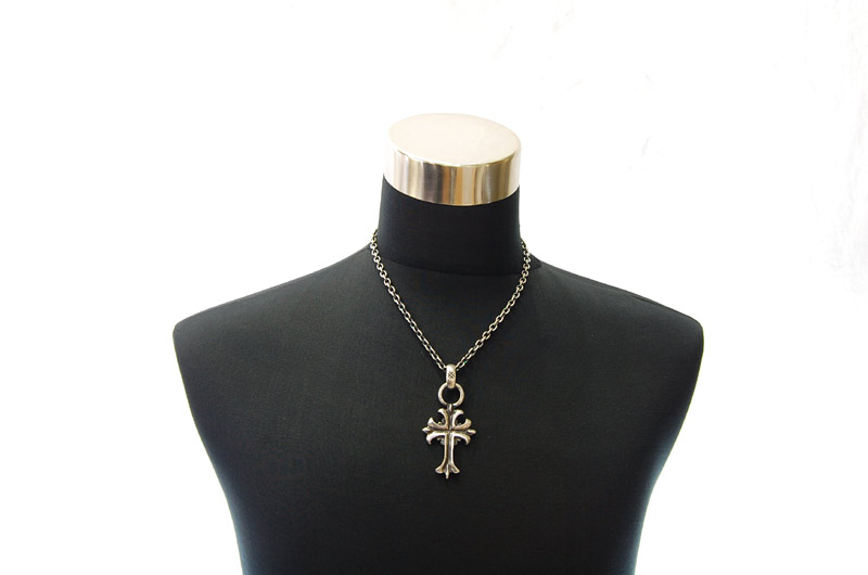 2inc Gothic Cross With H.W.O Pendant[P-96] / Quarter Chain Necklace[N-66] (50cm)