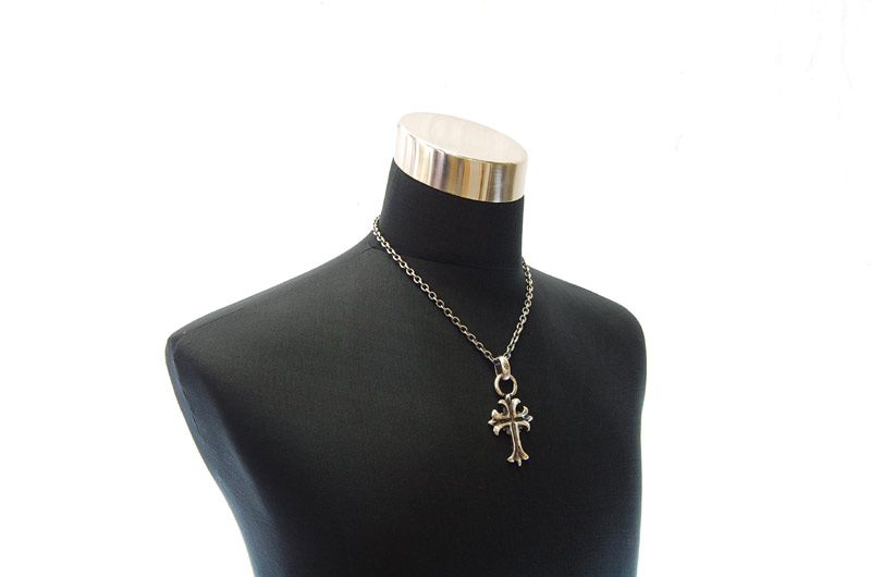 2inc Gothic Cross With H.W.O Pendant[P-96] / Quarter Chain Necklace[N-66] (50cm)