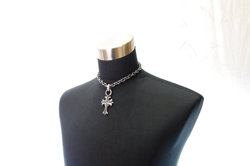 2inc Gothic Cross With H.W.O Pendant[P-96] / Three-fifth Chain Necklace[N-72] (43cm)