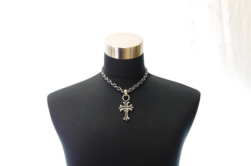 2inc Gothic Cross With H.W.O Pendant[P-96] / Three-fifth Chain Necklace[N-72] (45cm)