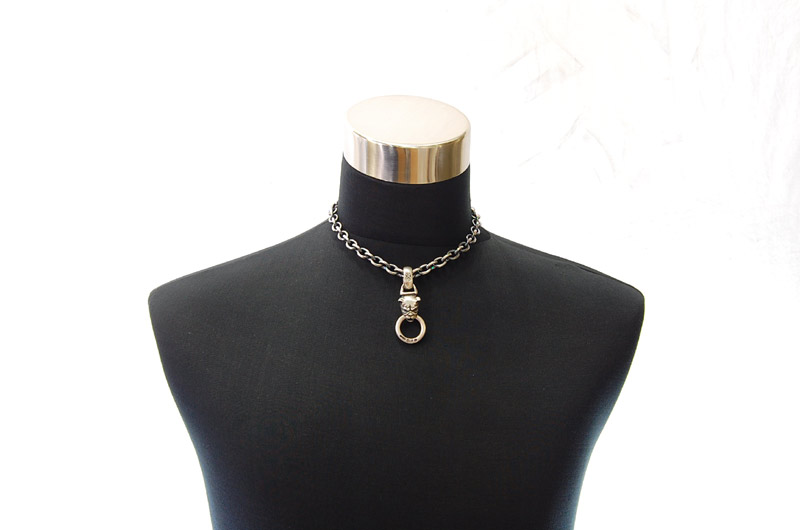 Bulldog Pendant[P-07] / Three-fifths Chain & Half T-bar Necklace[N-72] (43cm)