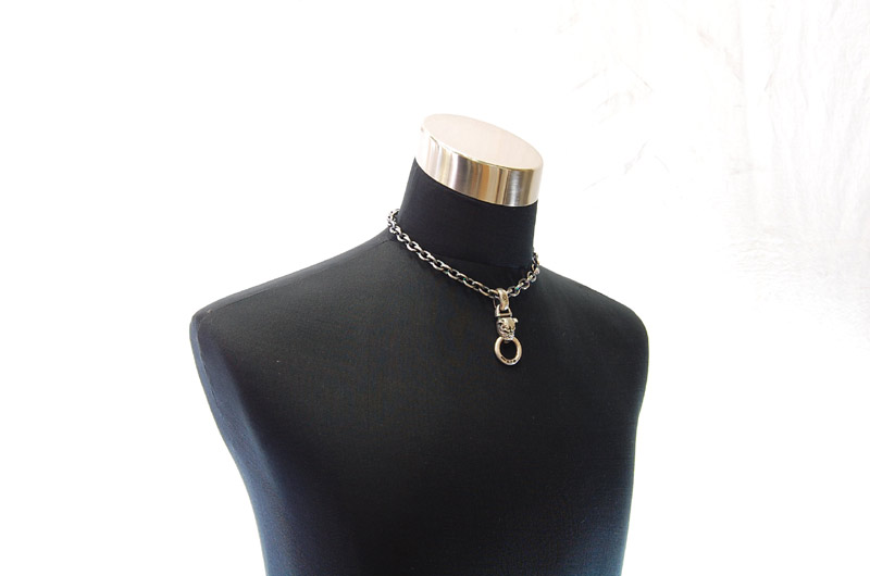 Bulldog Pendant[P-07] / Three-fifths Chain & Half T-bar Necklace[N-72] (43cm)