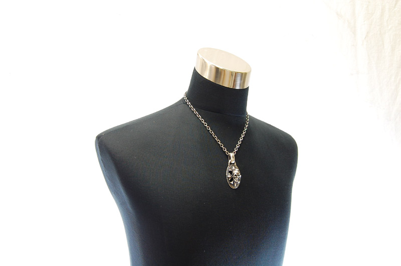 Cross Oval On Skull With H.W.O Pendant[P-23] / Quarter Chain Necklace[N-66] (50cm)