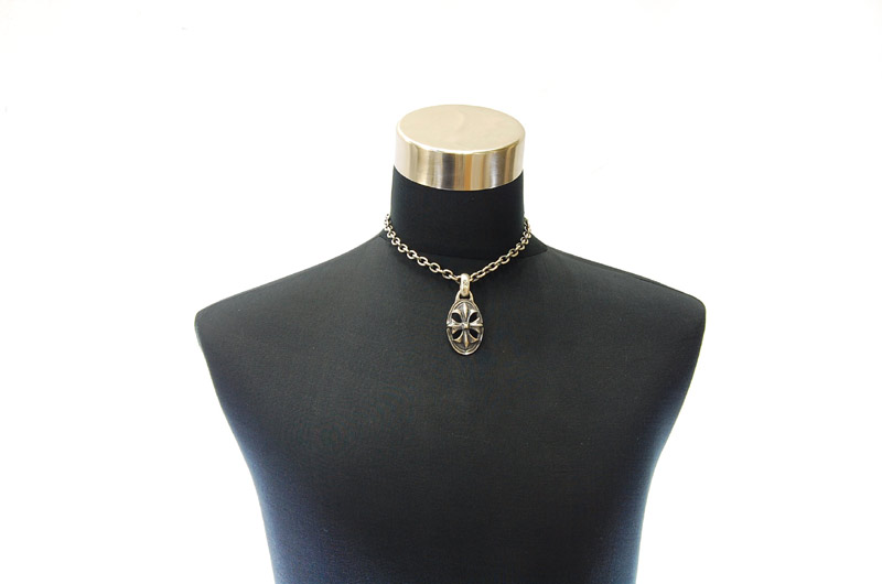 Cross Oval With H.W.O Pendant[P-143] / Half Chain Necklace[N-65] (43cm)