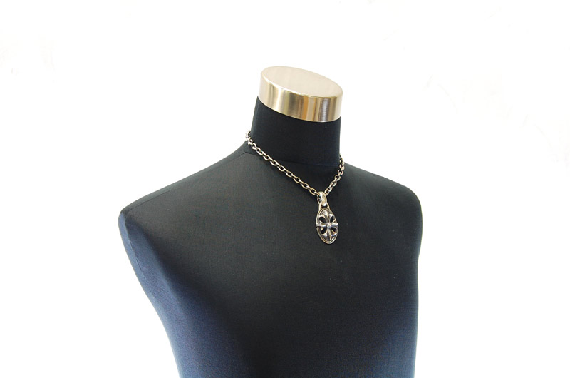 Cross Oval With H.W.O Pendant[P-143] / Half Chain Necklace[N-65] (45cm)