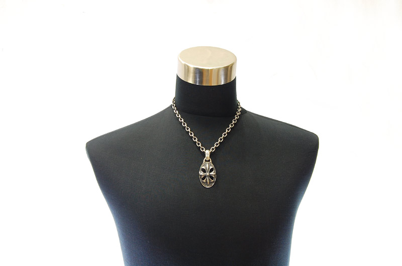 Cross Oval With H.W.O Pendant[P-143] / Half Chain Necklace[N-65] (50cm)