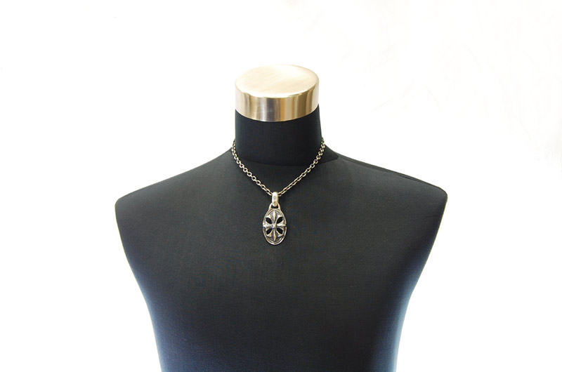 Cross Oval With H.W.O Pendant[P-143] / Quarter Chain Necklace[N-66] (45cm)