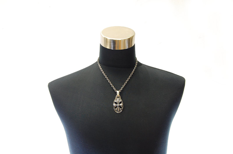 Cross Oval With H.W.O Pendant[P-143] / Quarter Chain Necklace[N-66] (50cm)