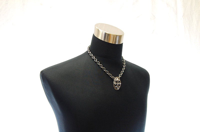 Cross Oval Pendant With Back Loop[P-143] / Three-fifth Chain & Half T-bar Necklace[N-72] (50cm)