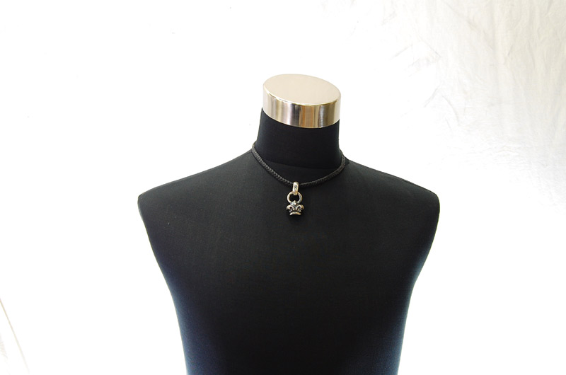  Crown Tip With H.W.O Pendant[P-92] / lethrter Necklace (44cm)