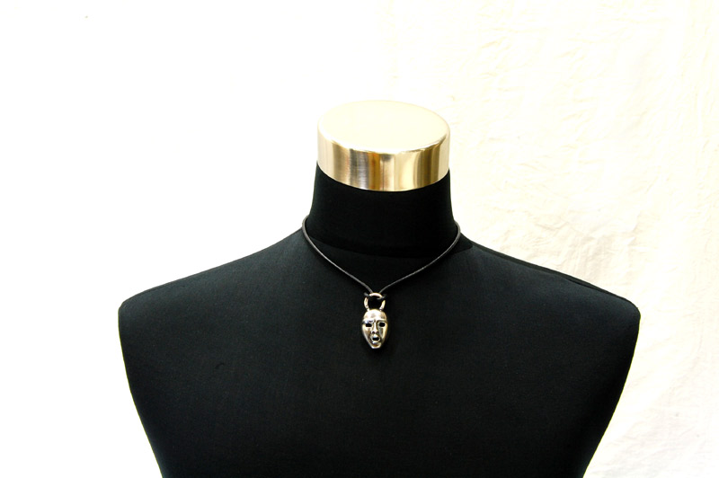 Face With Loop Pendant[P-82] / Leather Necklace (43cm)