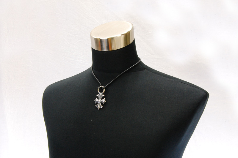 Gothic Cross Pendant[P-111]  / lethrter Necklace (44cm)