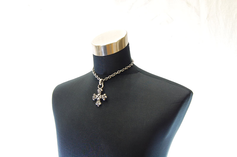 Half 4Heart Crown Short Cross With H.W.O Pendant[P-100] / Half Chain Necklace[N-65] (43cm)