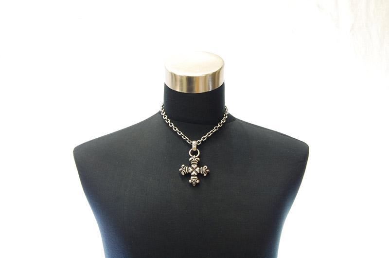 Half 4Heart Crown Short Cross With H.W.O Pendant[P-100] / Half Chain Necklace[N-65] (45cm)