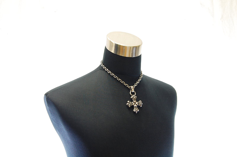Half 4Heart Crown Short Cross With H.W.O Pendant[P-100] / Half Chain Necklace[N-65] (45cm)