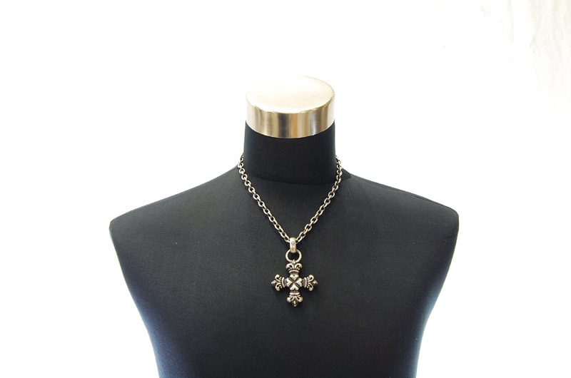 Half 4Heart Crown Short Cross With H.W.O Pendant[P-100] / Half Chain Necklace[N-65] (50cm)