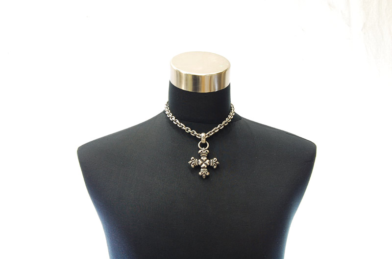 Half 4Heart Crown Short Cross With H.W.O Pendant[P-100] / Hand Craft Chain Necklace[N-98] (43cm)