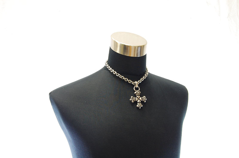 Half 4Heart Crown Short Cross With H.W.O Pendant[P-100] / Hand Craft Chain Necklace[N-98] (43cm)