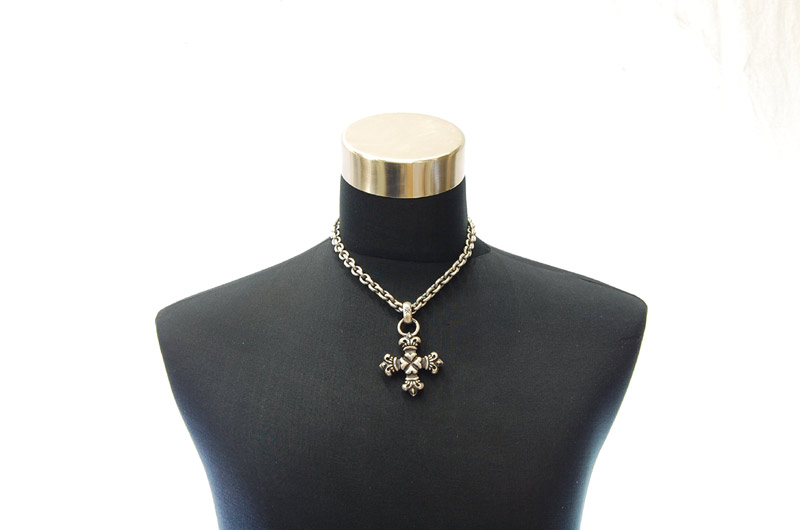 Half 4Heart Crown Short Cross With H.W.O Pendant[P-100] / Hand Craft Chain Necklace[N-98] (45cm)