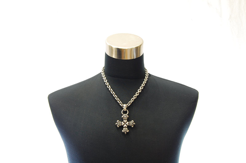 Half 4Heart Crown Short Cross With H.W.O Pendant[P-100] / Hand Craft Chain Necklace[N-98] (50cm)