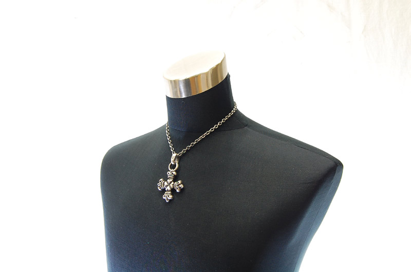 Half 4Heart Crown Short Cross With H.W.O Pendant[P-100] / Quarter Chain Necklace[N-66] (45cm)