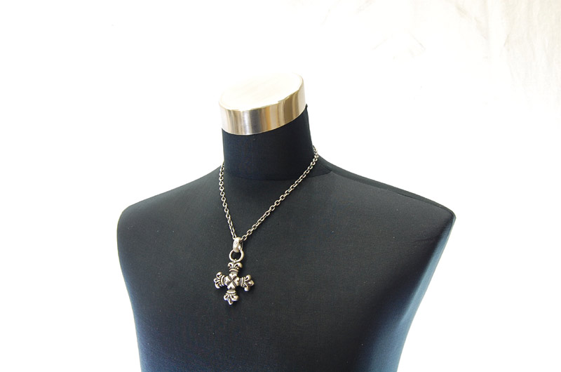 Half 4Heart Crown Short Cross With H.W.O Pendant[P-100] / Quarter Chain Necklace[N-66] (50cm)