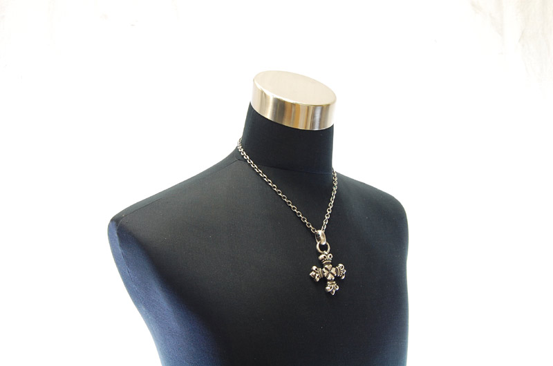 Half 4Heart Crown Short Cross With H.W.O Pendant[P-100] / Quarter Chain Necklace[N-66] (50cm)