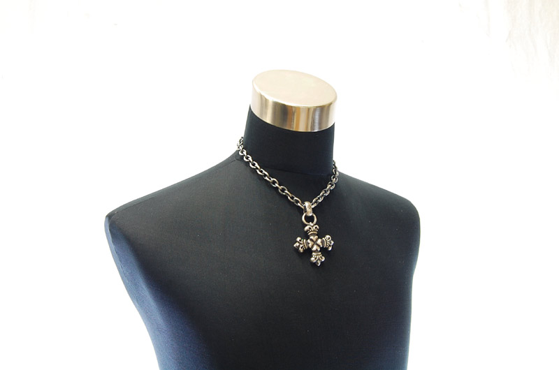 Half 4Heart Crown Short Cross With H.W.O Pendant[P-100] / Three-fifth Chain Necklace[N-72] (45cm)