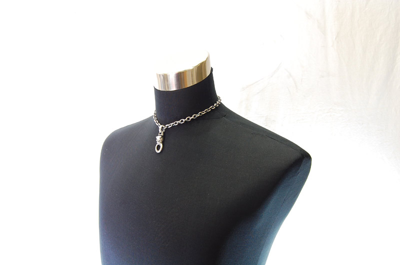 Half Bulldog Pendant[P-08] / Half Chain Necklace[N-65] (43cm)