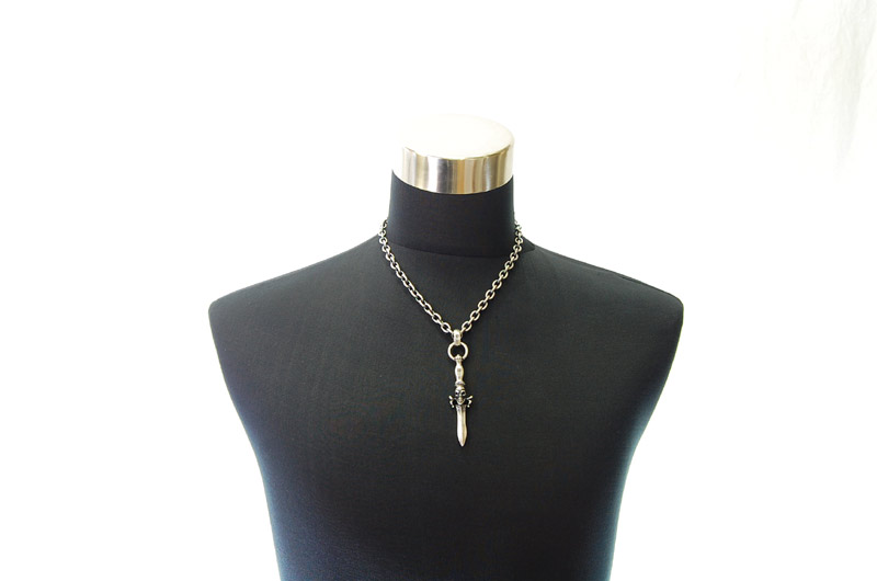 Half Dagger With Skull Pendant With H.W.O[P-59] / Half Chain Necklace[N-65] (50cm)