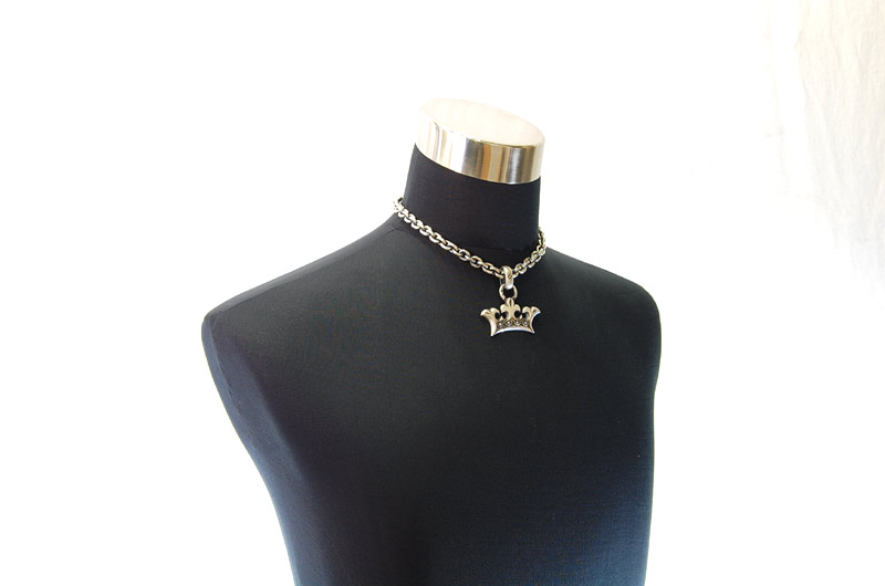 Large Crown With H.W.O Pendant[P-79] / Hand Craft Chain Necklace[N-98] (43cm)