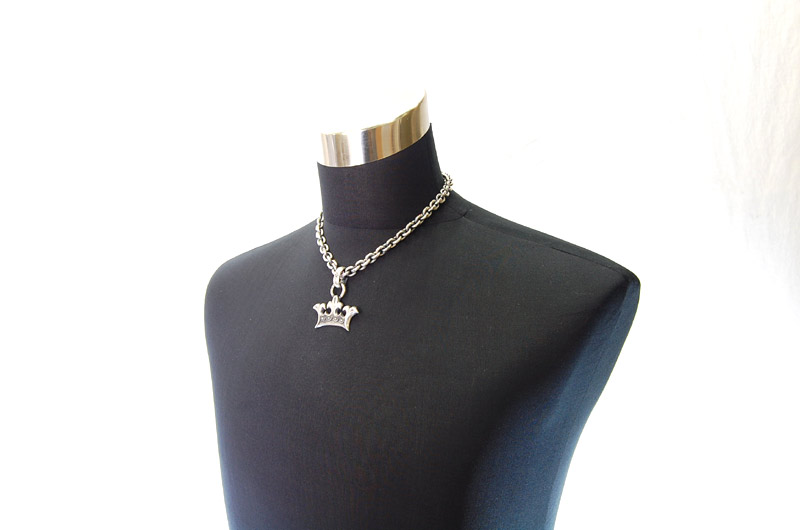 Large Crown With H.W.O Pendant[P-79] / Hand Craft Chain Necklace[N-98] (45cm)