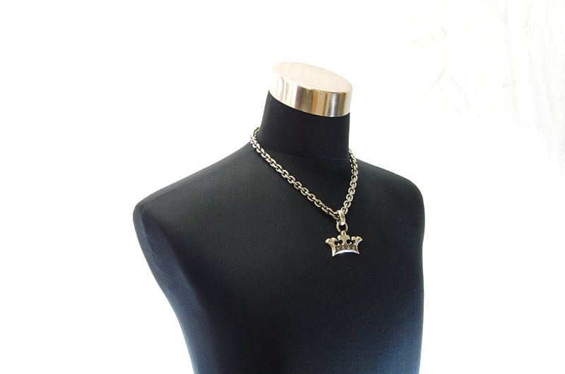 Large Crown With H.W.O Pendant[P-79] / Hand Craft Chain Necklace[N-98] (50cm)