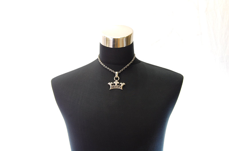 Large Crown With H.W.O Pendant[P-79] / Quarter Chain Necklace[N-66] (43cm)