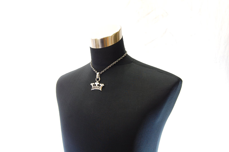 Large Crown With H.W.O Pendant[P-79] / Quarter Chain Necklace[N-66] (43cm)