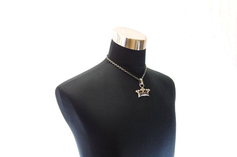 Large Crown With H.W.O Pendant[P-79] / Quarter Chain Necklace[N-66] (45cm)