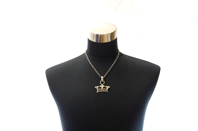 Large Crown With H.W.O Pendant[P-79] / Quarter Chain Necklace[N-66] (50cm)