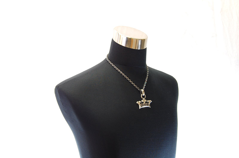 Large Crown With H.W.O Pendant[P-79] / Quarter Chain Necklace[N-66] (50cm)