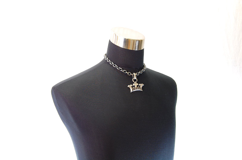 Large Crown With H.W.O Pendant[P-79] / Three-fifth Chain Necklace[N-72] (43cm)