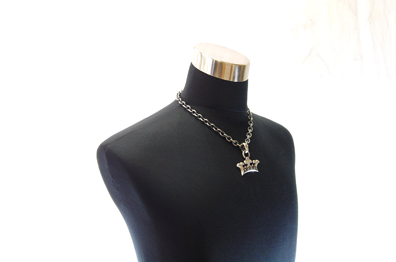 Large Crown With H.W.O Pendant[P-79] / Three-fifth Chain Necklace[N-72] (50cm)