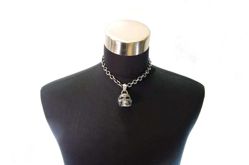 Large Skull Head Pendant[P-120] / Three-fifth Chain Necklace[N-72] (43cm)